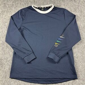 Nike SB Jersey Mens Large Navy Blue Long Sleeve Dri-FIT Mesh Skate Swoosh Shirt